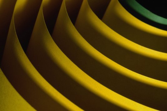 Yellow and green abstract shape